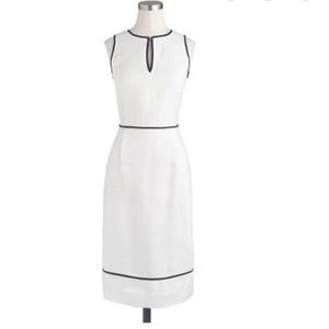 J. Crew White Herringbone linen dress